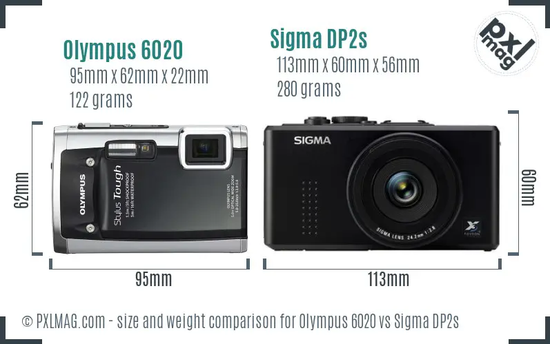 Olympus 6020 vs Sigma DP2s size comparison Olympus 6020 vs Sigma DP2s size comparison