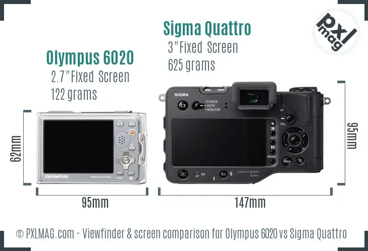 Olympus 6020 vs Sigma Quattro Screen and Viewfinder comparison