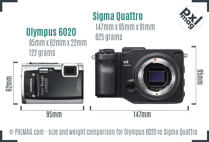 Olympus 6020 vs Sigma Quattro size comparison