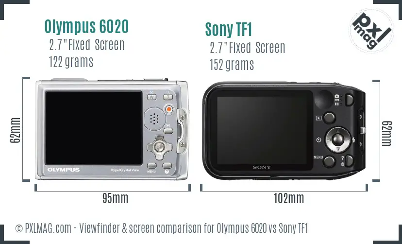 Olympus 6020 vs Sony TF1 Screen and Viewfinder comparison