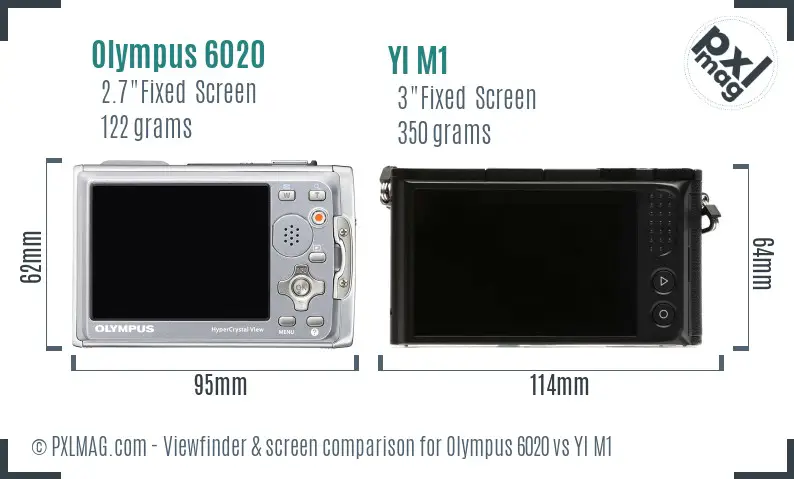 Olympus 6020 vs YI M1 Screen and Viewfinder comparison