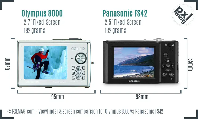 Olympus 8000 vs Panasonic FS42 Screen and Viewfinder comparison