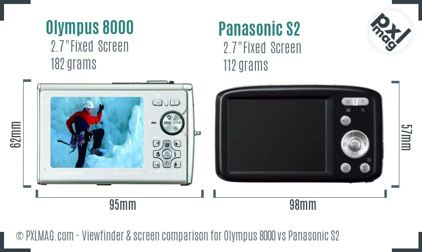 Olympus 8000 vs Panasonic S2 Screen and Viewfinder comparison Olympus 8000 vs Panasonic S2 Screen and Viewfinder comparison