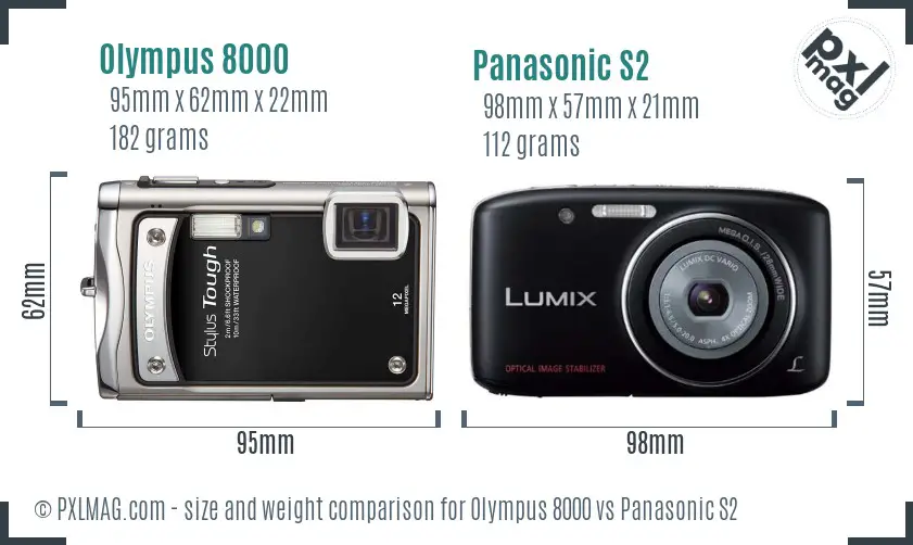 Olympus 8000 vs Panasonic S2 size comparison Olympus 8000 vs Panasonic S2 size comparison
