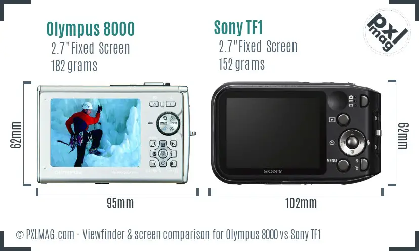 Olympus 8000 vs Sony TF1 Screen and Viewfinder comparison