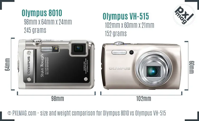 Olympus 8010 vs Olympus VH-515 size comparison