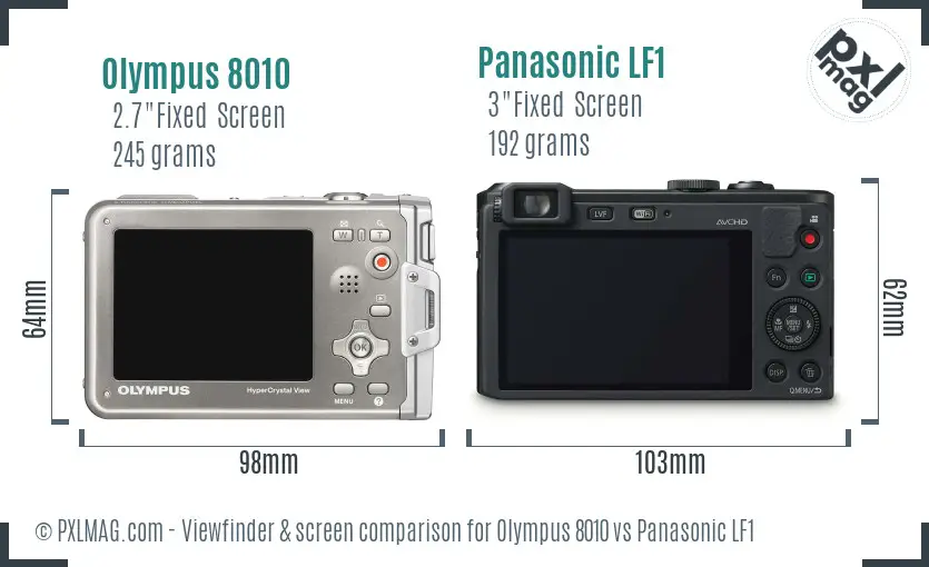 Olympus 8010 vs Panasonic LF1 Screen and Viewfinder comparison