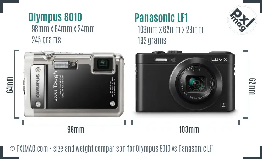 Olympus 8010 vs Panasonic LF1 size comparison