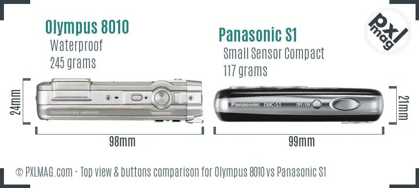 Olympus 8010 vs Panasonic S1 top view buttons comparison