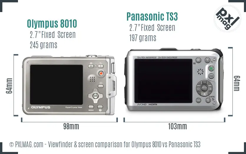 Olympus 8010 vs Panasonic TS3 Screen and Viewfinder comparison Olympus 8010 vs Panasonic TS3 Screen and Viewfinder comparison