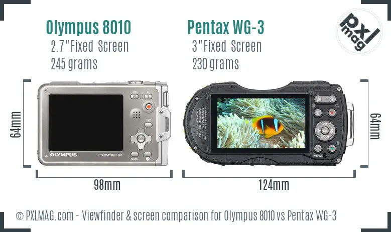 Olympus 8010 vs Pentax WG-3 Screen and Viewfinder comparison Olympus 8010 vs Pentax WG-3 Screen and Viewfinder comparison