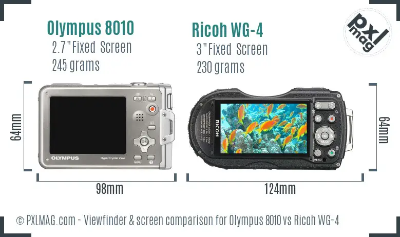 Olympus 8010 vs Ricoh WG-4 Screen and Viewfinder comparison Olympus 8010 vs Ricoh WG-4 Screen and Viewfinder comparison