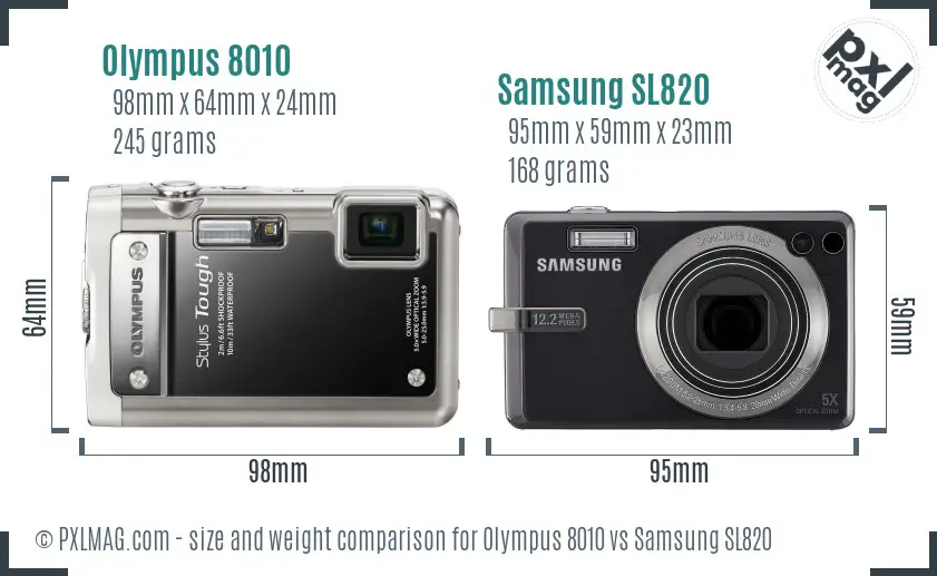Olympus 8010 vs Samsung SL820 size comparison Olympus 8010 vs Samsung SL820 size comparison