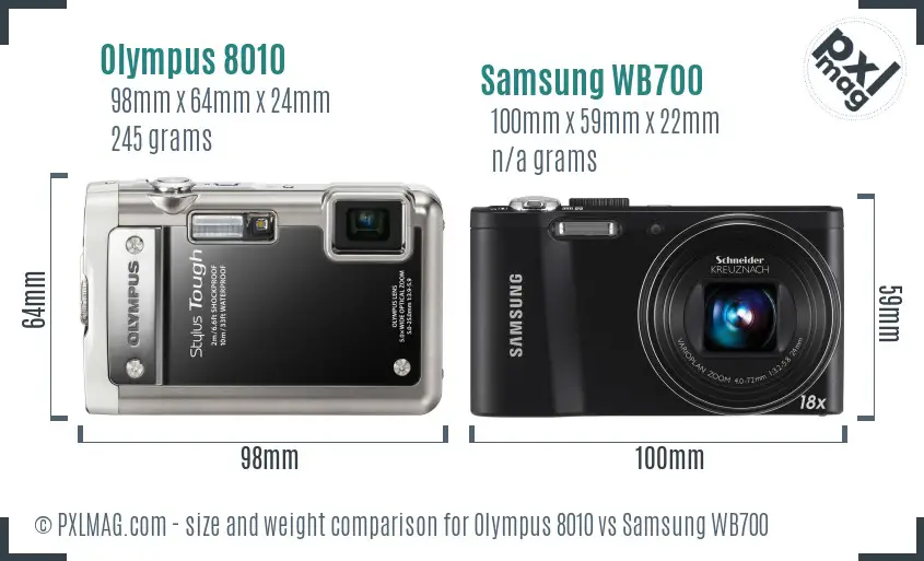 Olympus 8010 vs Samsung WB700 size comparison Olympus 8010 vs Samsung WB700 size comparison
