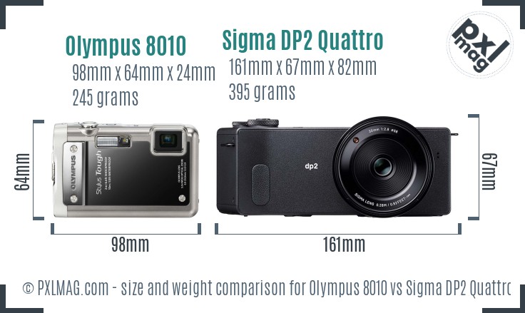 Olympus 8010 vs Sigma DP2 Quattro size comparison Olympus 8010 vs Sigma DP2 Quattro size comparison