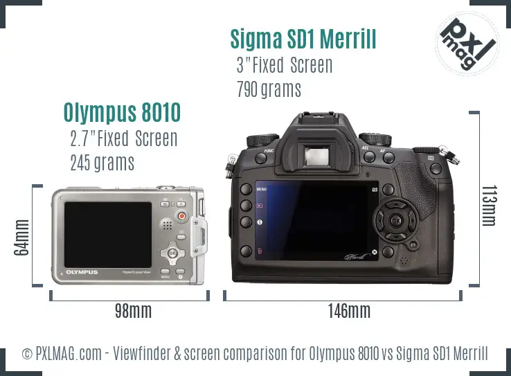 Olympus 8010 vs Sigma SD1 Merrill Screen and Viewfinder comparison Olympus 8010 vs Sigma SD1 Merrill Screen and Viewfinder comparison