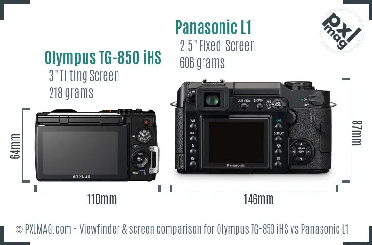 Olympus TG-850 iHS vs Panasonic L1 Screen and Viewfinder comparison Olympus TG-850 iHS vs Panasonic L1 Screen and Viewfinder comparison