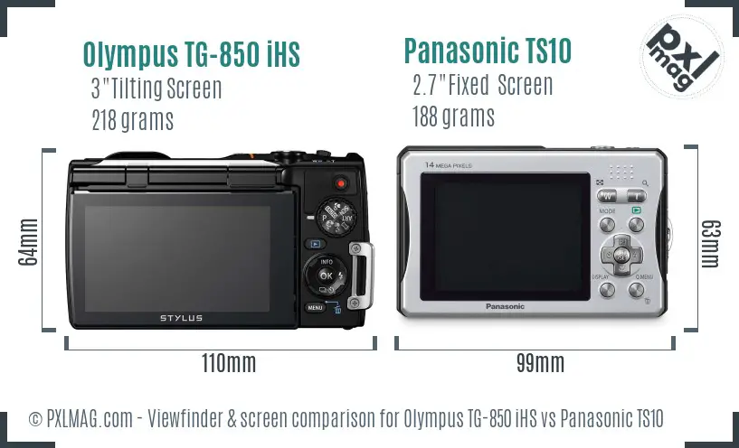 Olympus TG-850 iHS vs Panasonic TS10 Screen and Viewfinder comparison Olympus TG-850 iHS vs Panasonic TS10 Screen and Viewfinder comparison