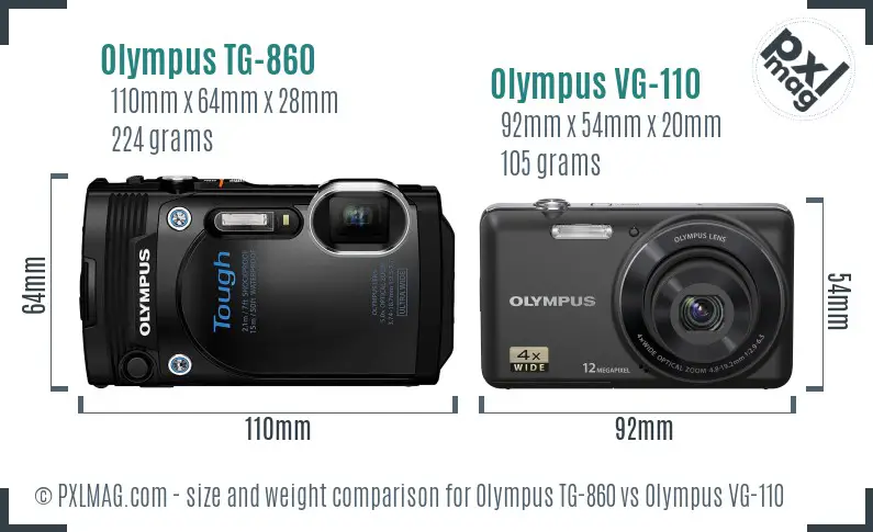 Olympus TG-860 vs Olympus VG-110 size comparison