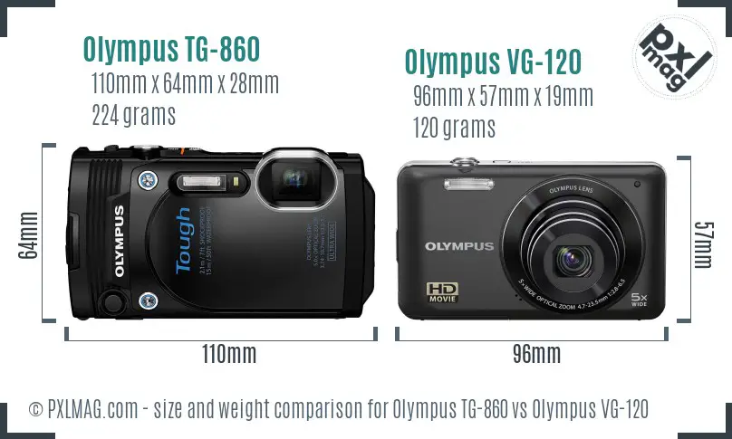 Olympus TG-860 vs Olympus VG-120 size comparison