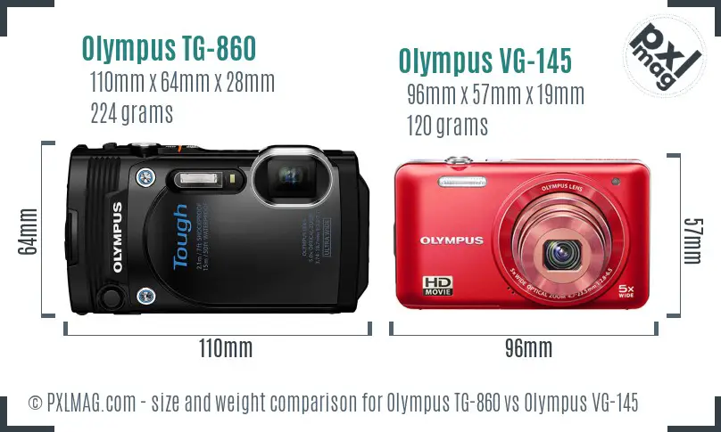 Olympus TG-860 vs Olympus VG-145 size comparison