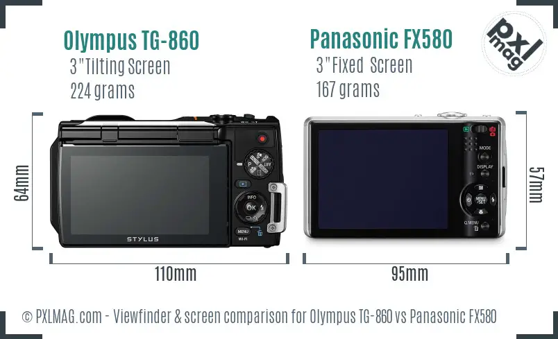 Olympus TG-860 vs Panasonic FX580 Screen and Viewfinder comparison Olympus TG-860 vs Panasonic FX580 Screen and Viewfinder comparison