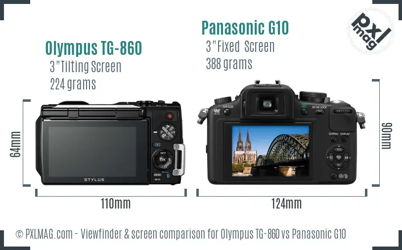 Olympus TG-860 vs Panasonic G10 Screen and Viewfinder comparison Olympus TG-860 vs Panasonic G10 Screen and Viewfinder comparison