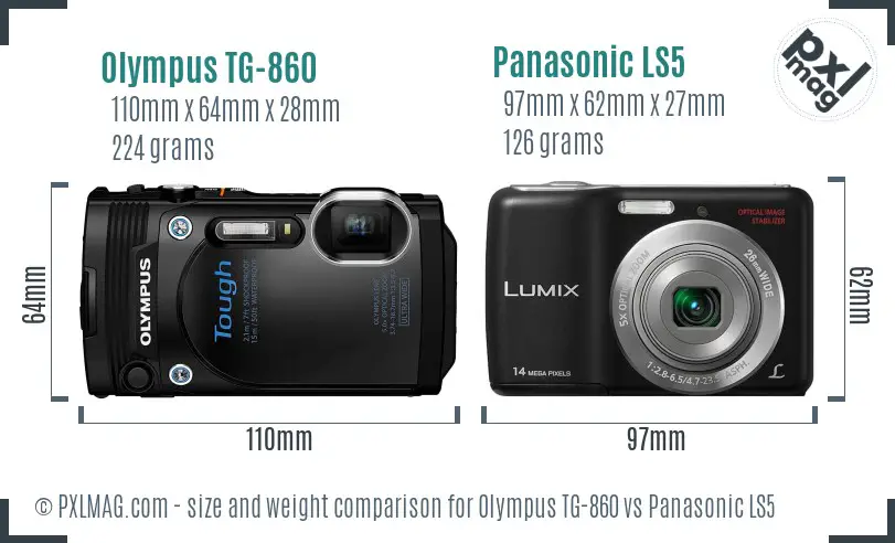 Olympus TG-860 vs Panasonic LS5 size comparison Olympus TG-860 vs Panasonic LS5 size comparison