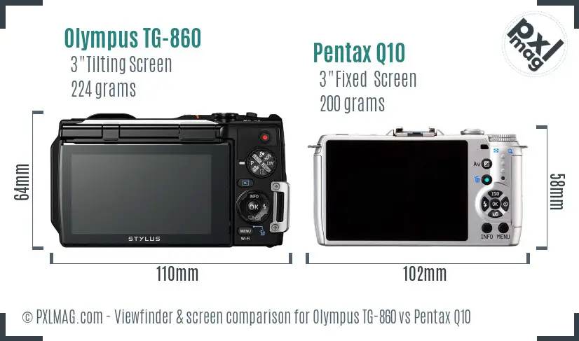 Olympus TG-860 vs Pentax Q10 Screen and Viewfinder comparison Olympus TG-860 vs Pentax Q10 Screen and Viewfinder comparison