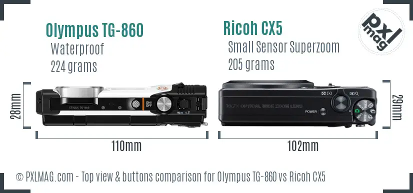 Top view control layout comparison