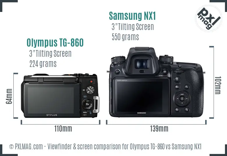 Olympus TG-860 vs Samsung NX1 Screen and Viewfinder comparison