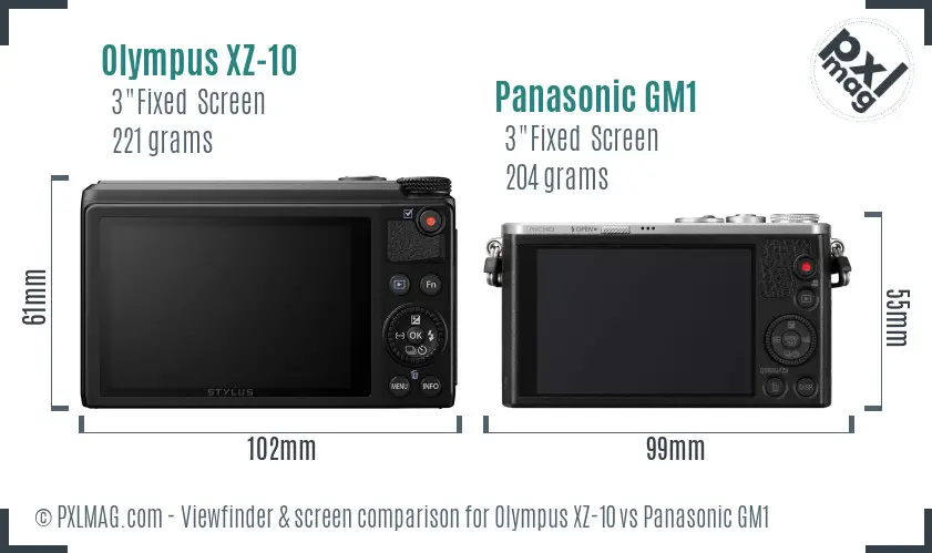 Olympus XZ-10 vs Panasonic GM1 Screen and Viewfinder comparison Olympus XZ-10 vs Panasonic GM1 Screen and Viewfinder comparison