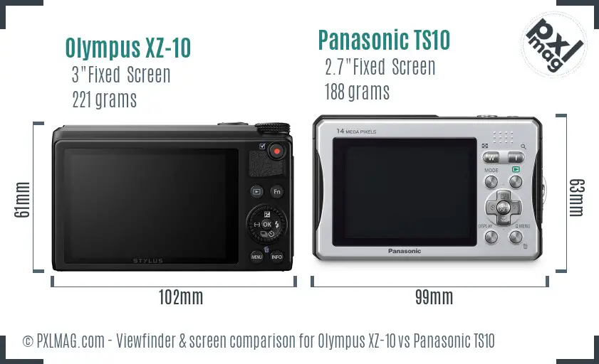 Olympus XZ-10 vs Panasonic TS10 Screen and Viewfinder comparison Olympus XZ-10 vs Panasonic TS10 Screen and Viewfinder comparison