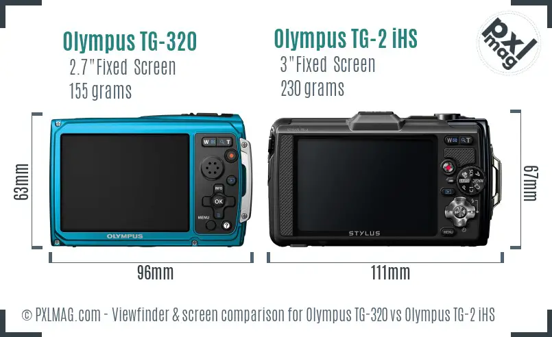 Olympus TG-320 vs Olympus TG-2 iHS Screen and Viewfinder comparison
