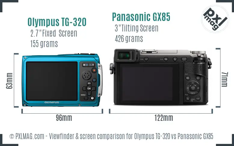 Olympus TG-320 vs Panasonic GX85 Screen and Viewfinder comparison Olympus TG-320 vs Panasonic GX85 Screen and Viewfinder comparison