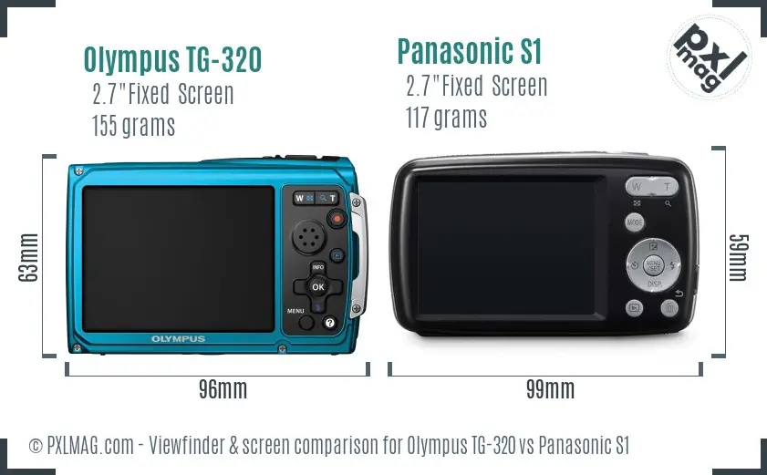 Olympus TG-320 vs Panasonic S1 Screen and Viewfinder comparison