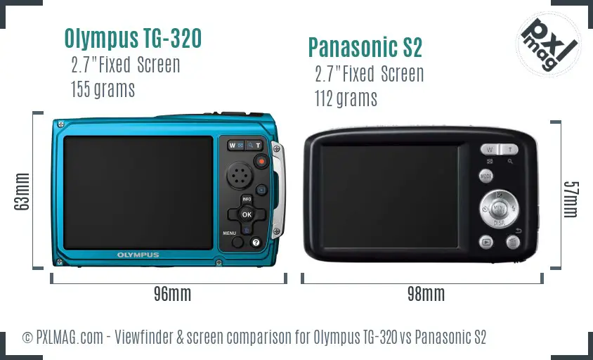 Olympus TG-320 vs Panasonic S2 Screen and Viewfinder comparison