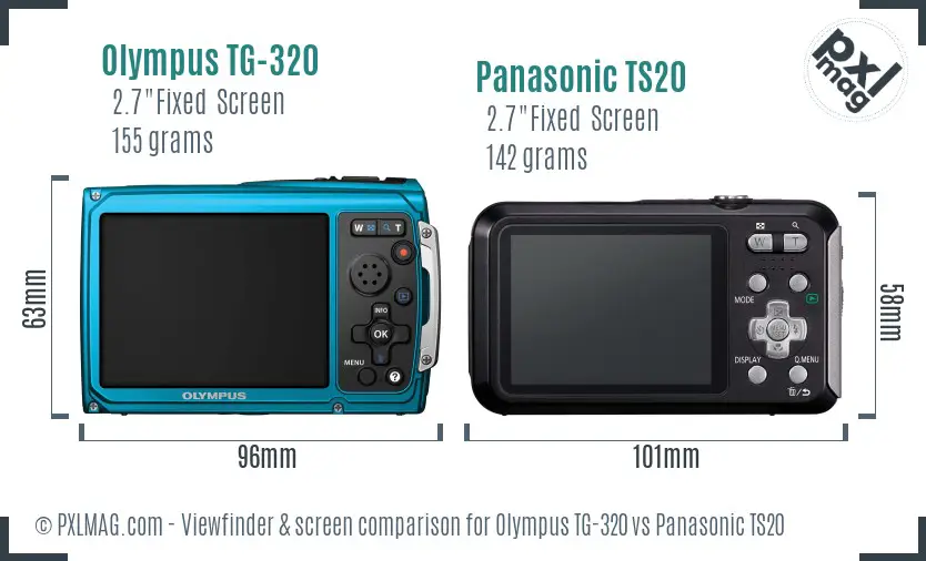 Olympus TG-320 vs Panasonic TS20 Screen and Viewfinder comparison Olympus TG-320 vs Panasonic TS20 Screen and Viewfinder comparison