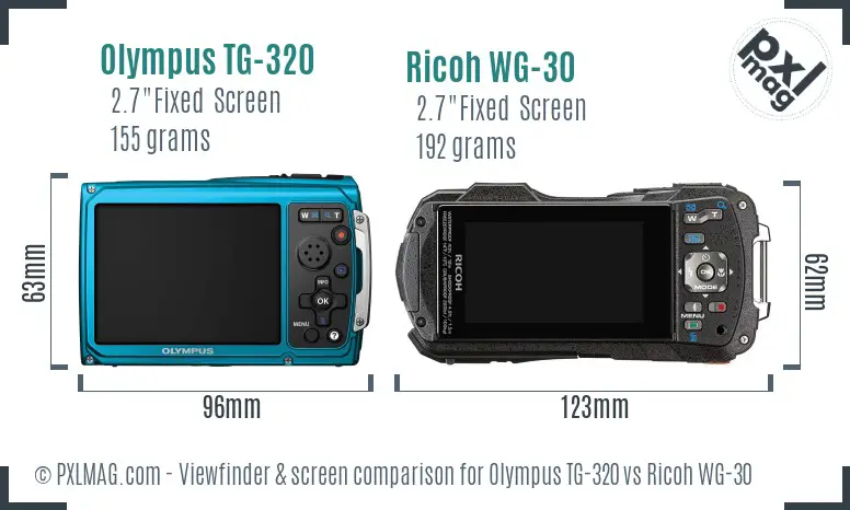 Olympus TG-320 vs Ricoh WG-30 Screen and Viewfinder comparison Olympus TG-320 vs Ricoh WG-30 Screen and Viewfinder comparison