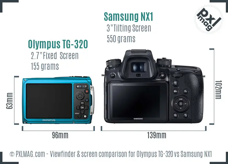 Olympus TG-320 vs Samsung NX1 Screen and Viewfinder comparison Olympus TG-320 vs Samsung NX1 Screen and Viewfinder comparison