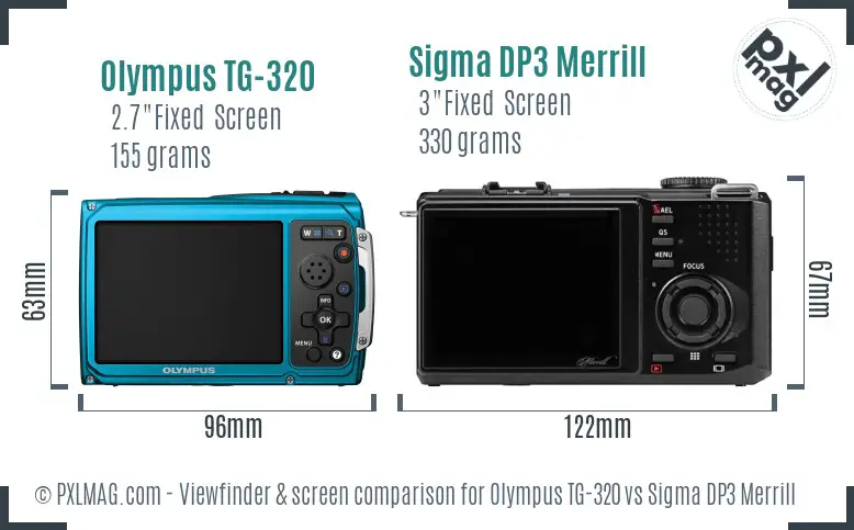 Olympus TG-320 vs Sigma DP3 Merrill Screen and Viewfinder comparison Olympus TG-320 vs Sigma DP3 Merrill Screen and Viewfinder comparison