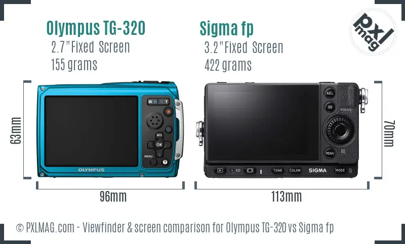 Olympus TG-320 vs Sigma fp Screen and Viewfinder comparison Olympus TG-320 vs Sigma fp Screen and Viewfinder comparison