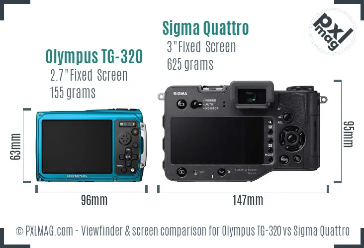 Olympus TG-320 vs Sigma Quattro Screen and Viewfinder comparison