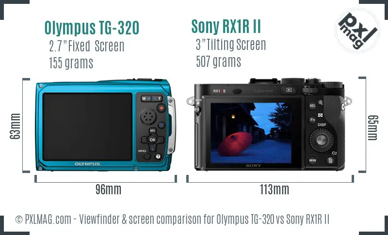 Olympus TG-320 vs Sony RX1R II Screen and Viewfinder comparison