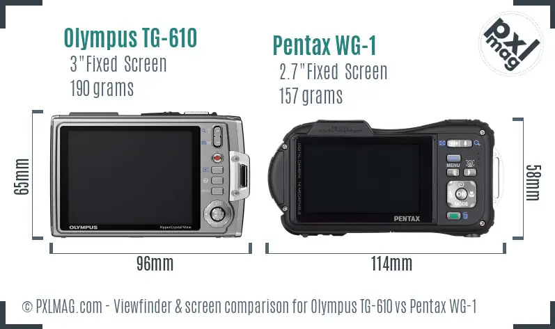 Olympus TG-610 vs Pentax WG-1 Screen and Viewfinder comparison Olympus TG-610 vs Pentax WG-1 Screen and Viewfinder comparison