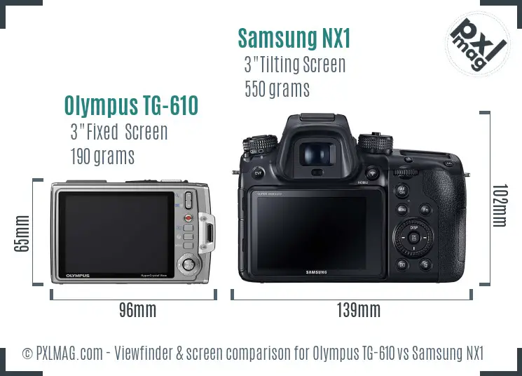 Olympus TG-610 vs Samsung NX1 Screen and Viewfinder comparison