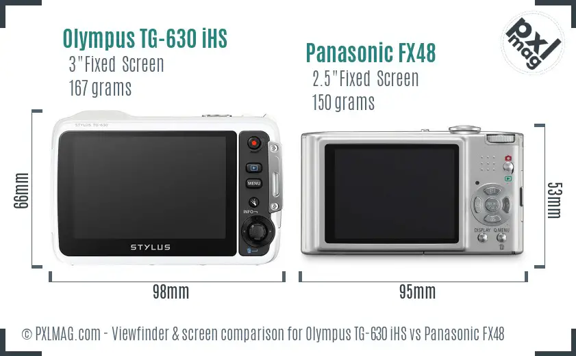 Olympus TG-630 iHS vs Panasonic FX48 Screen and Viewfinder comparison Olympus TG-630 iHS vs Panasonic FX48 Screen and Viewfinder comparison