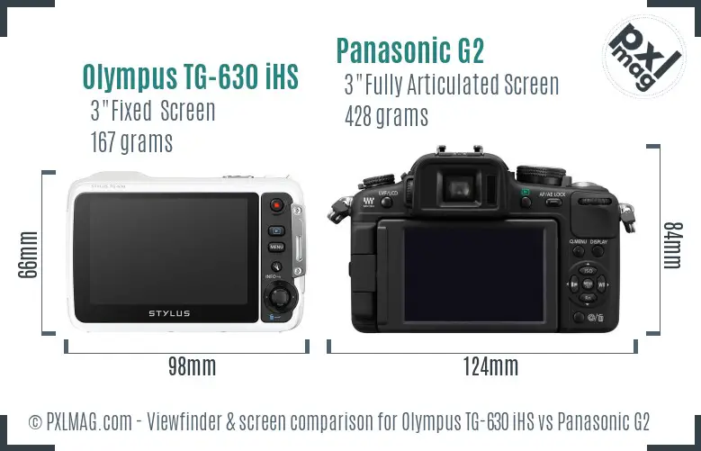 Olympus TG-630 iHS vs Panasonic G2 Screen and Viewfinder comparison