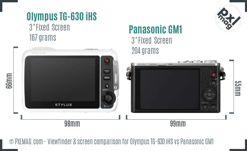 Olympus TG-630 iHS vs Panasonic GM1 Screen and Viewfinder comparison Olympus TG-630 iHS vs Panasonic GM1 Screen and Viewfinder comparison