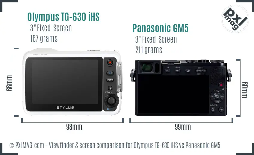 Olympus TG-630 iHS vs Panasonic GM5 Screen and Viewfinder comparison Olympus TG-630 iHS vs Panasonic GM5 Screen and Viewfinder comparison